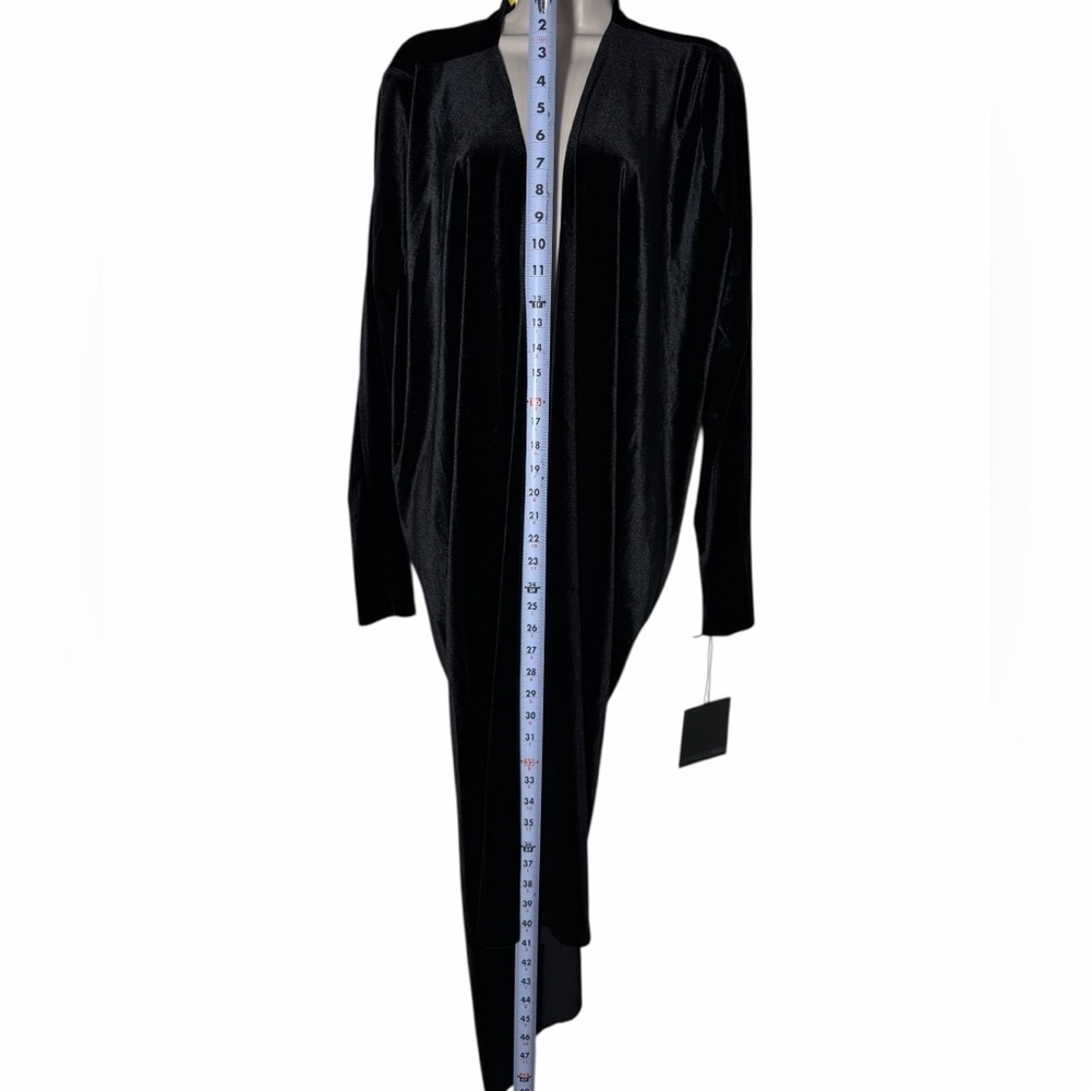 Norma Kamali Drape Back Cardigan in Black Velvet Large NEW - Picture 11 of 12